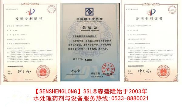 双级反渗透设备厂家SSL/森盛隆证书展示